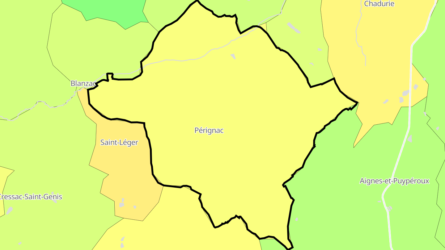 Carte des prix de l'immobilier Pérignac