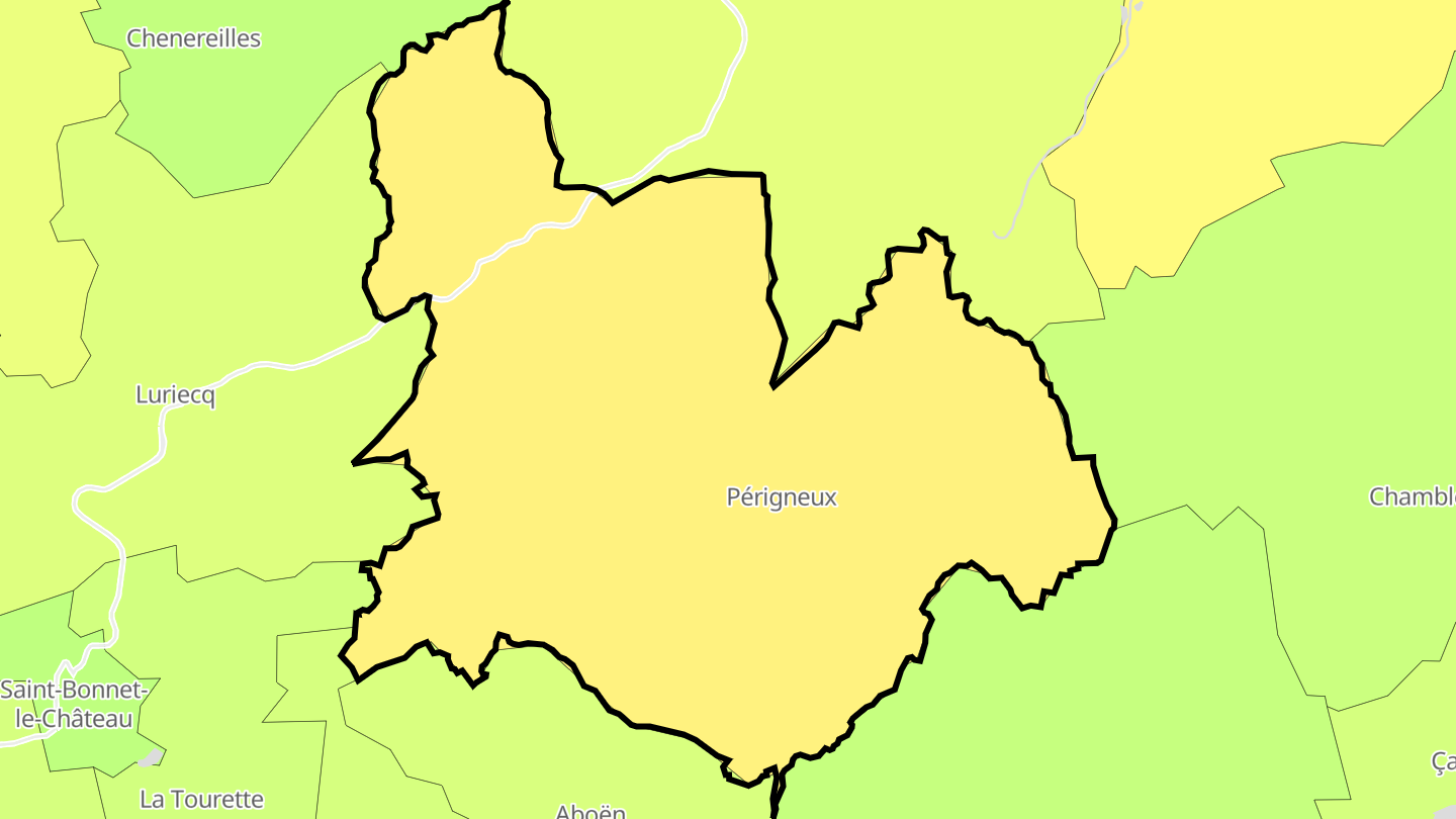 Carte des prix de l'immobilier Périgneux