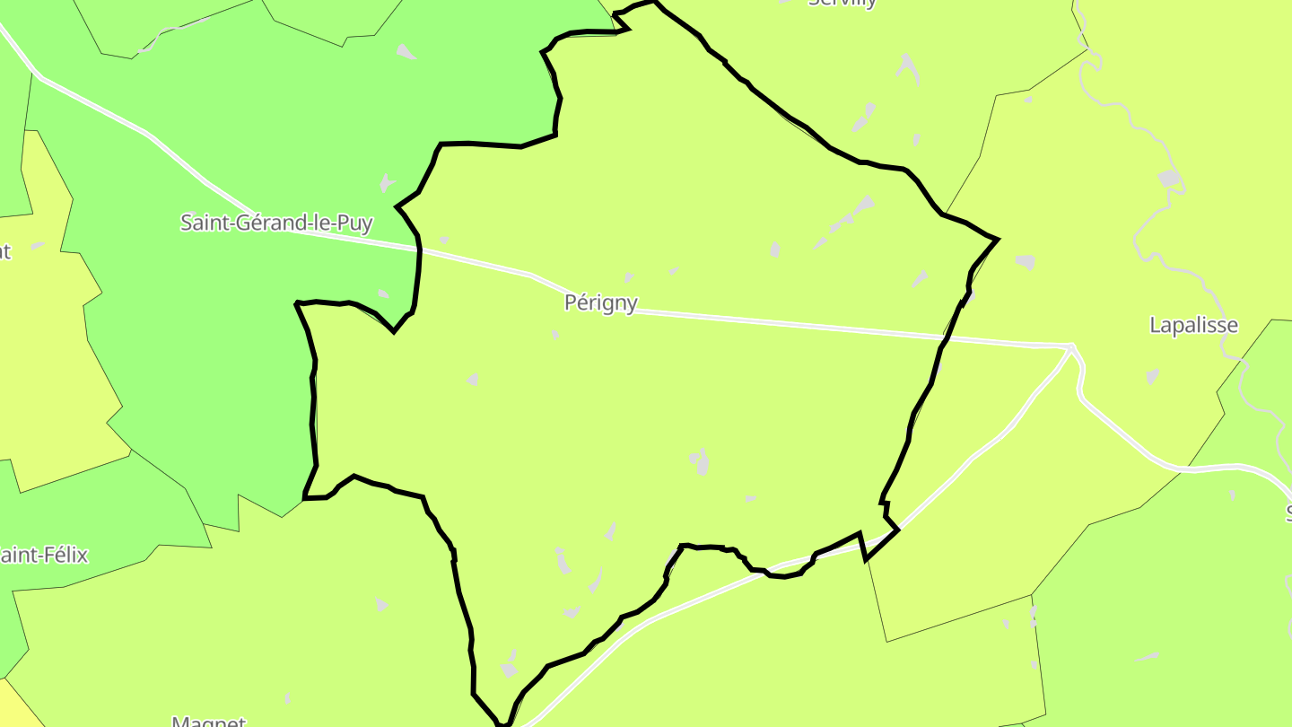 Carte des prix de l'immobilier Périgny