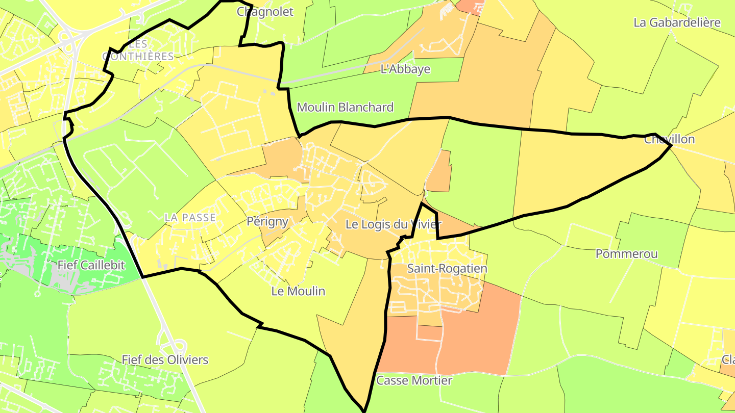 Carte des prix de l'immobilier Périgny