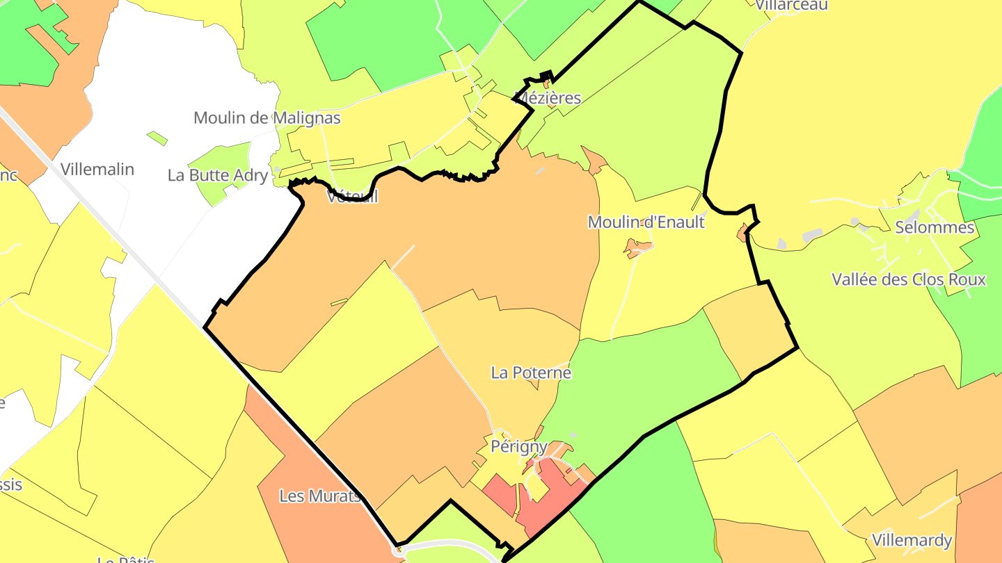 Carte des prix de l'immobilier Périgny