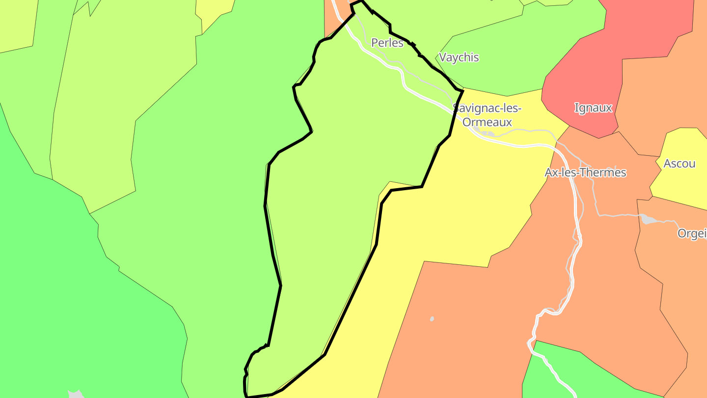 Carte des prix de l'immobilier Perles-et-Castelet