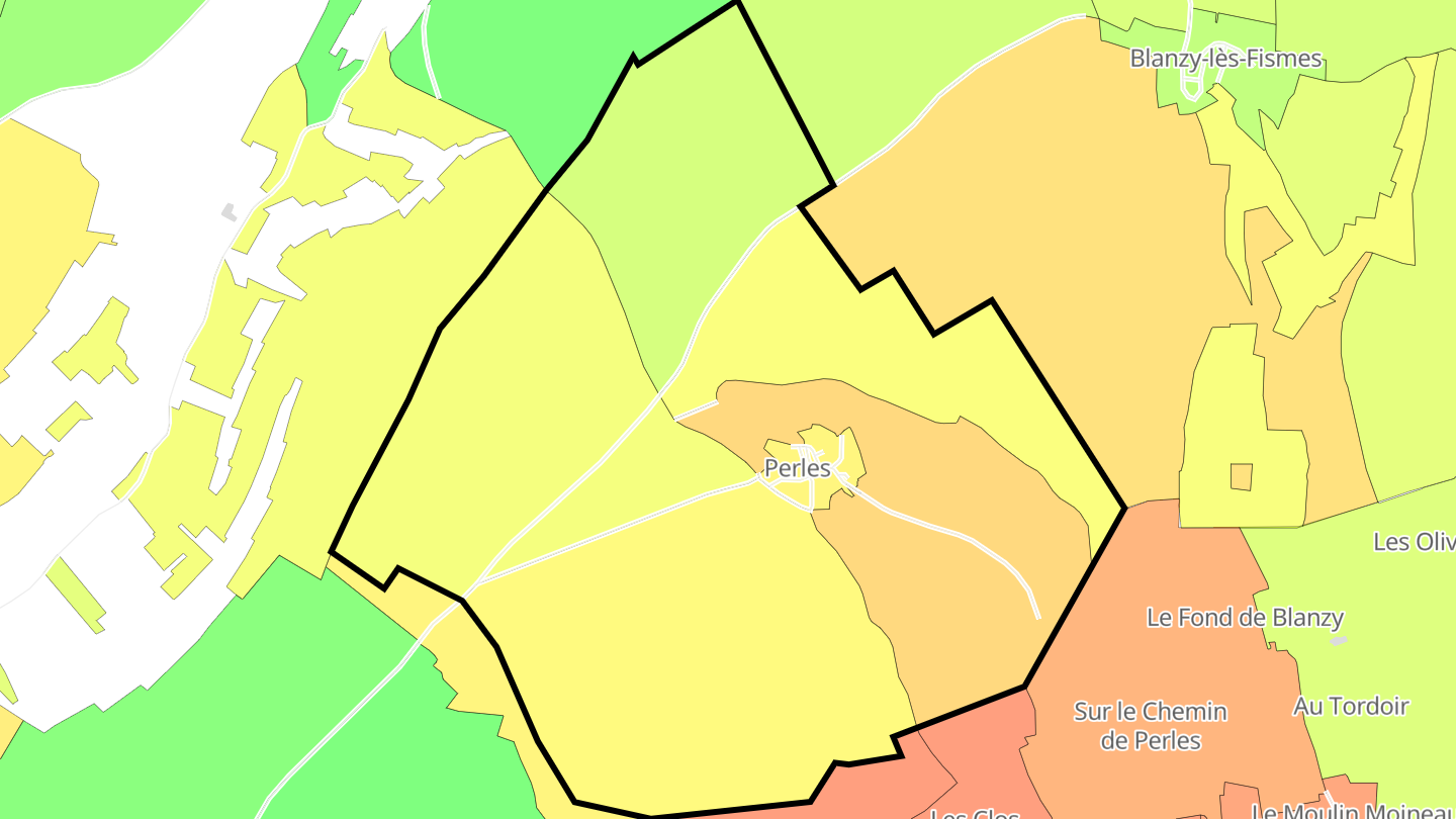 Carte des prix de l'immobilier Perles