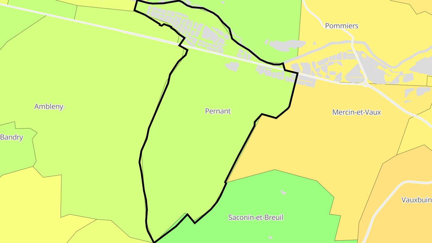 Carte des prix de l'immobilier Pernant