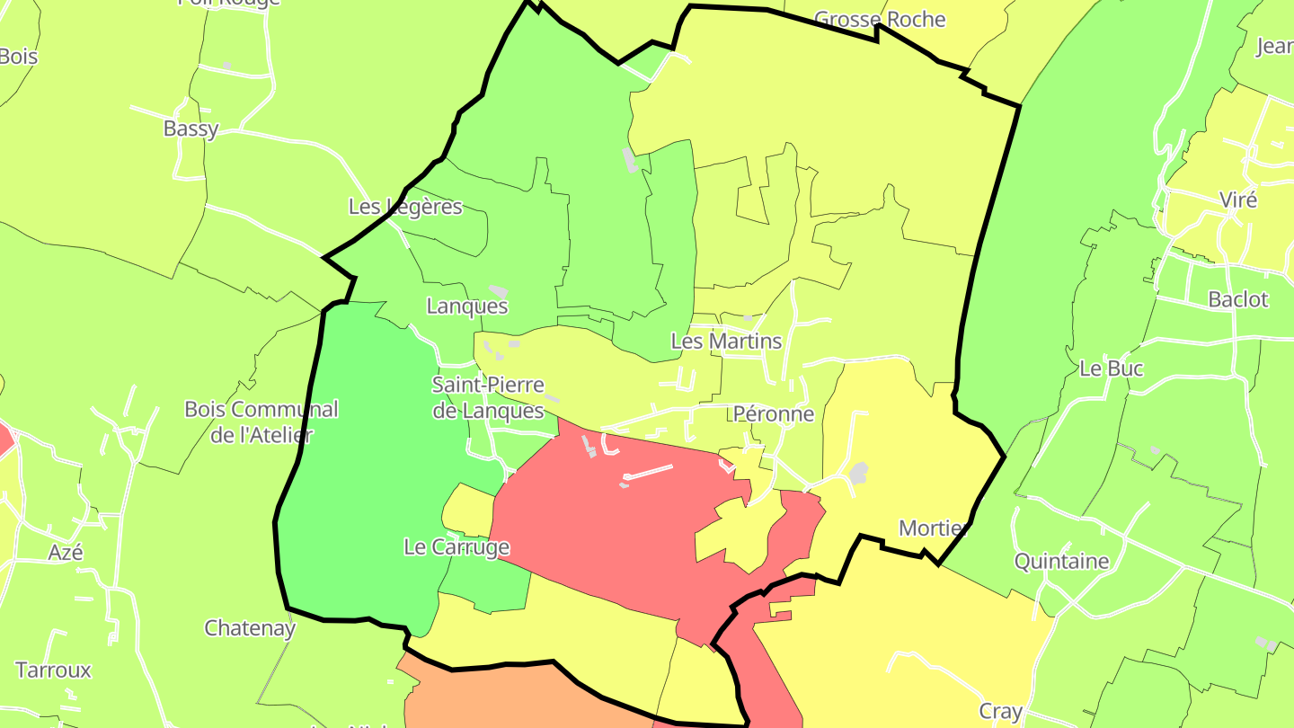 Carte des prix de l'immobilier Péronne