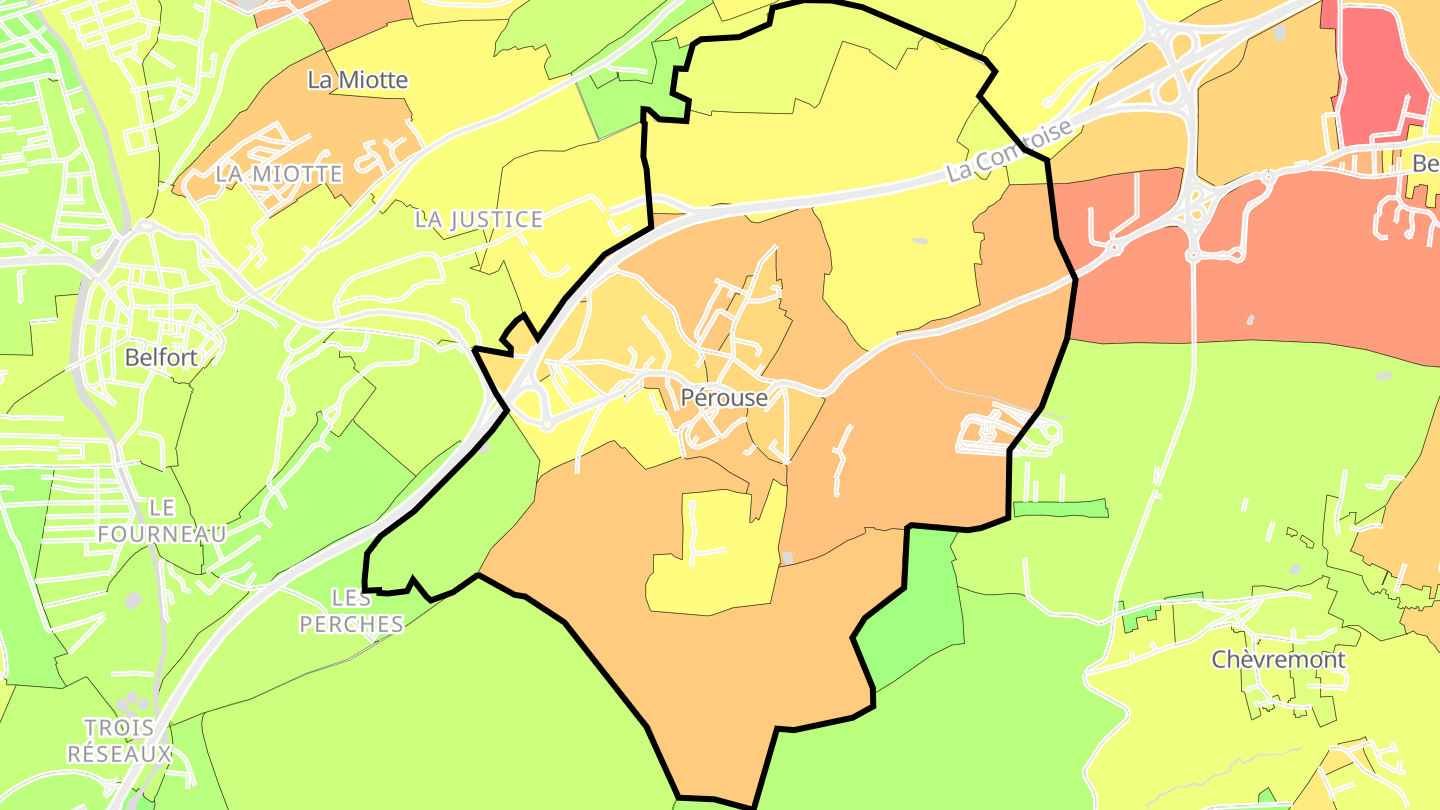 Carte des prix de l'immobilier Pérouse