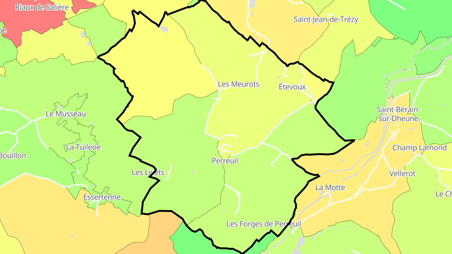 Carte des prix de l'immobilier Perreuil