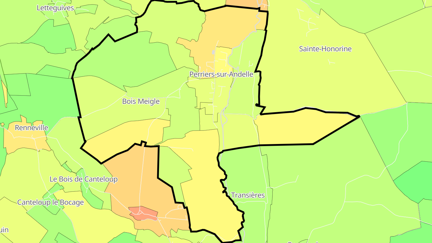 Carte des prix de l'immobilier Perriers-sur-Andelle