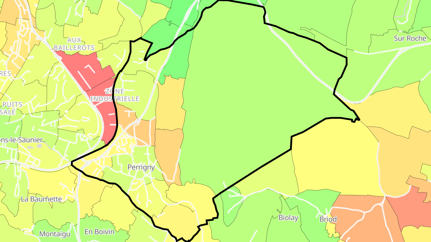 Carte des prix de l'immobilier Perrigny