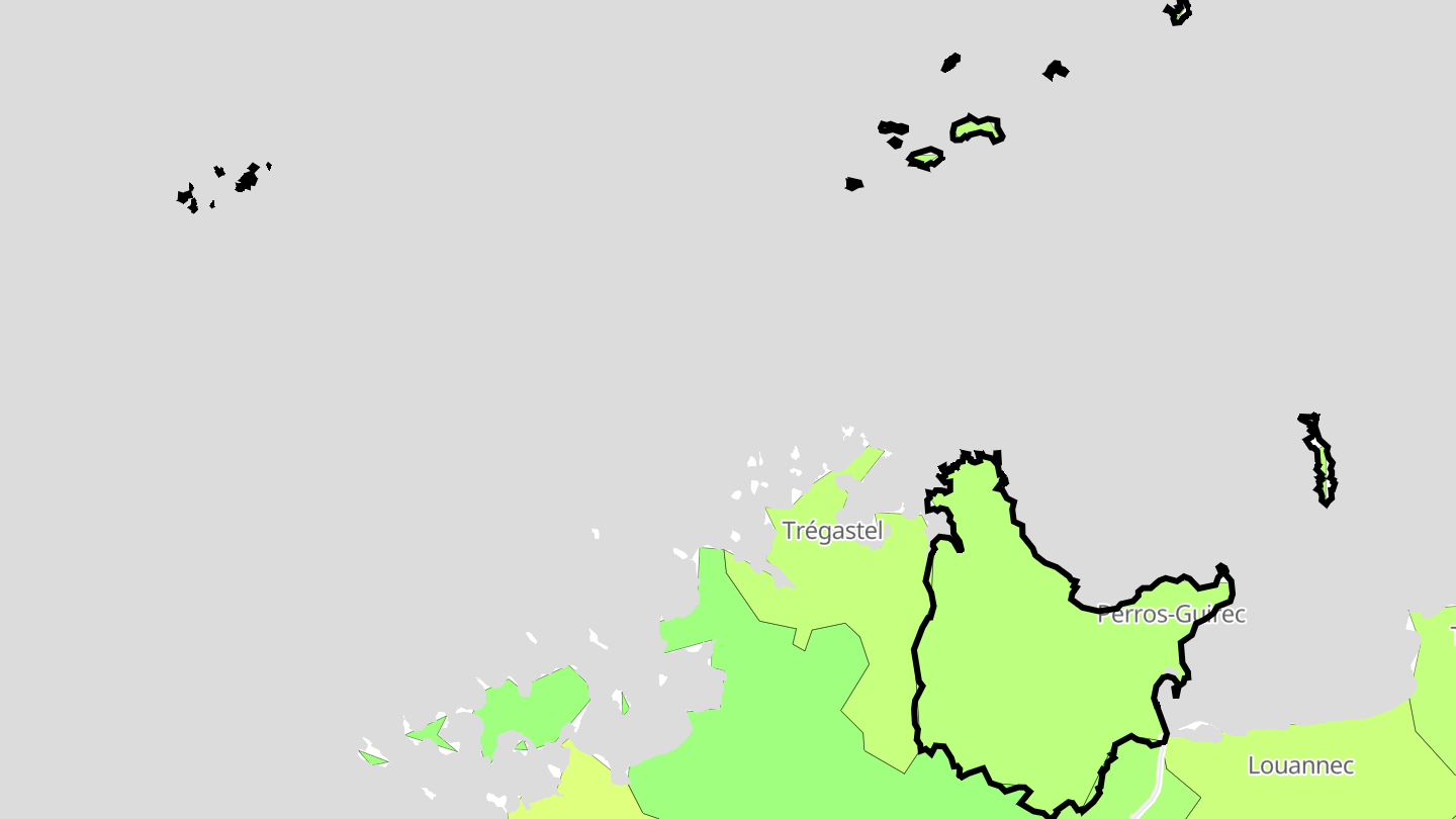 Carte des prix de l'immobilier Perros-Guirec