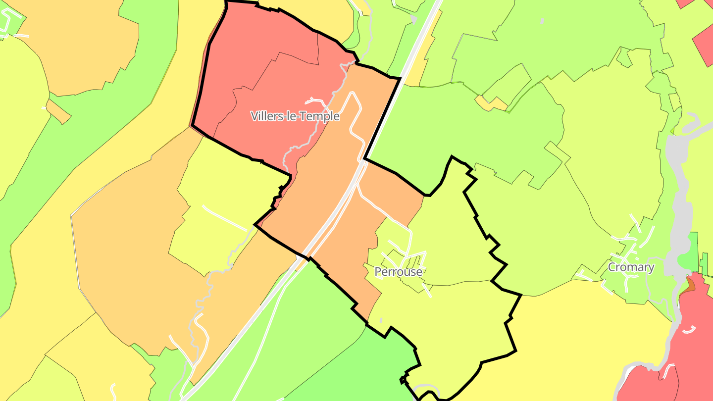 Carte des prix de l'immobilier Perrouse
