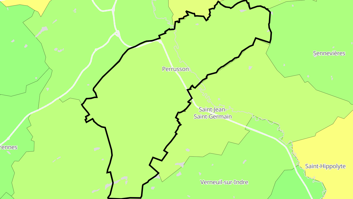 Carte des prix de l'immobilier Perrusson