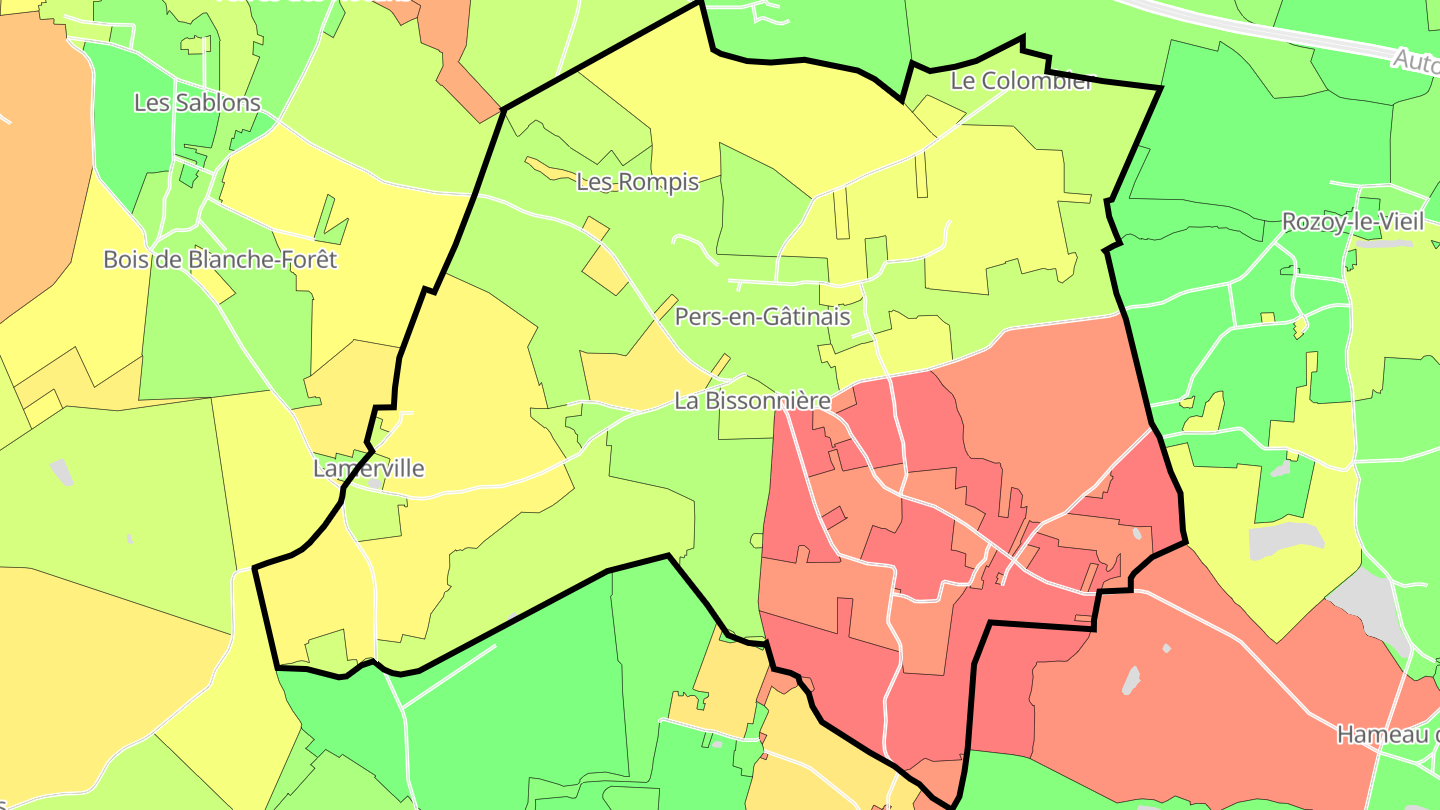 Carte des prix de l'immobilier Pers-en-Gâtinais