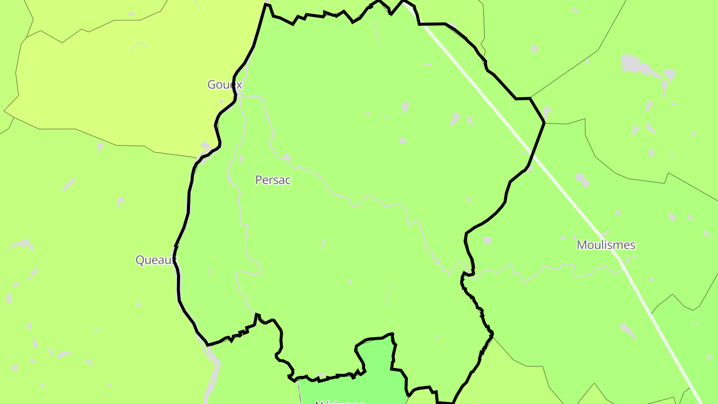 Carte des prix de l'immobilier Persac