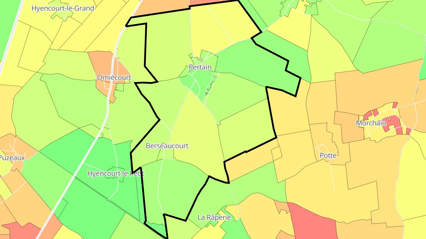 Carte des prix de l'immobilier Pertain