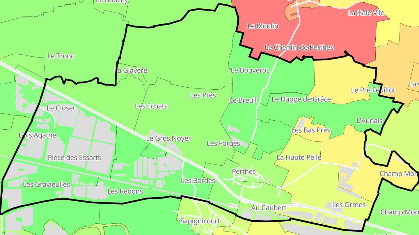 Carte des prix de l'immobilier Perthes