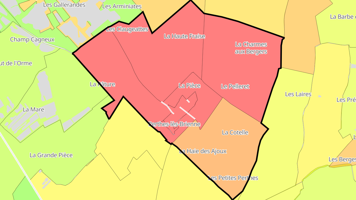 Carte des prix de l'immobilier Perthes-lès-Brienne
