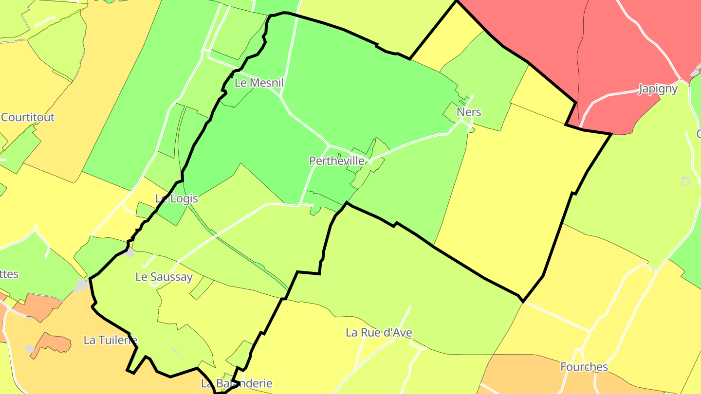 Carte des prix de l'immobilier Pertheville-Ners