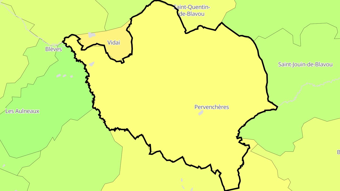 Carte des prix de l'immobilier Pervenchères