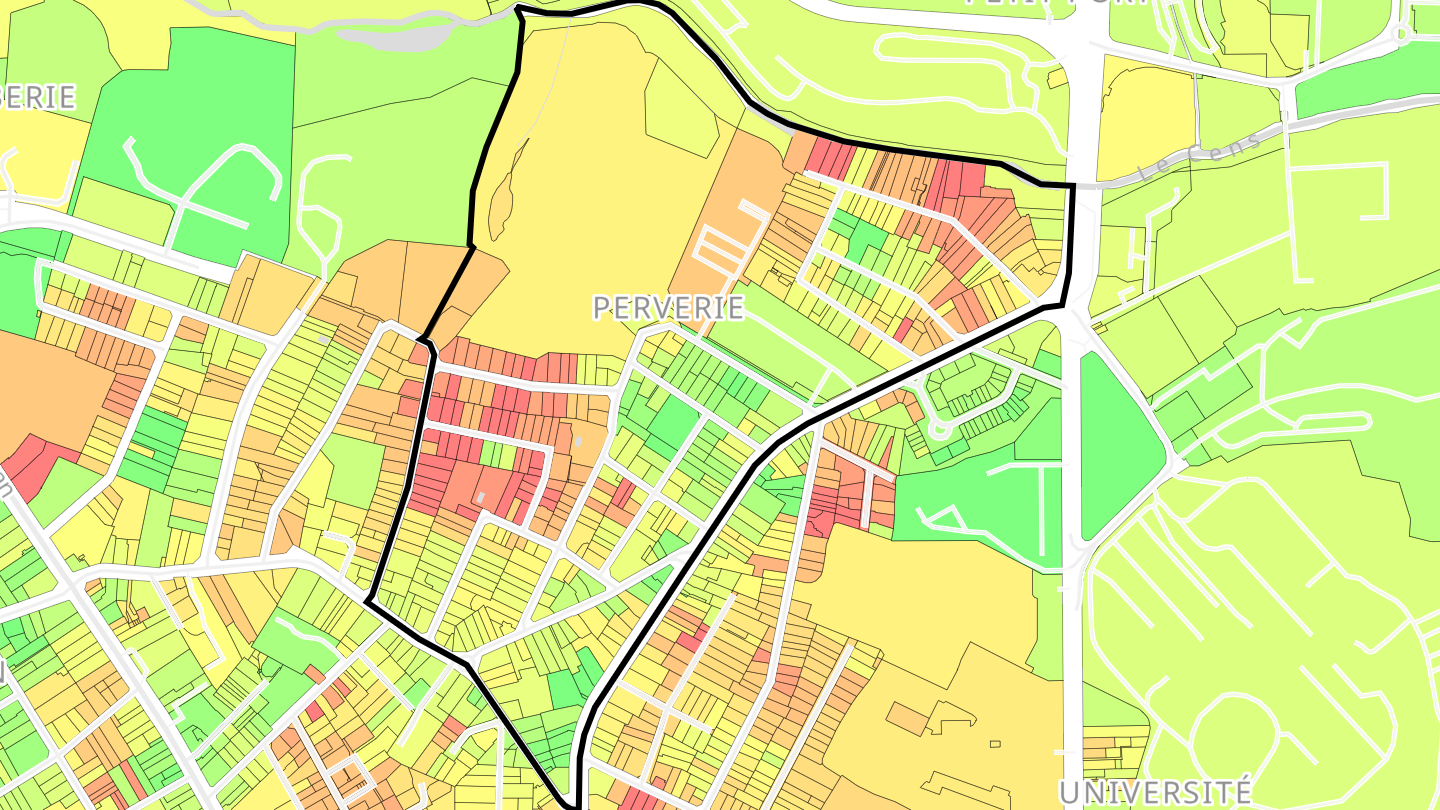 Carte des prix de l'immobilier Perverie