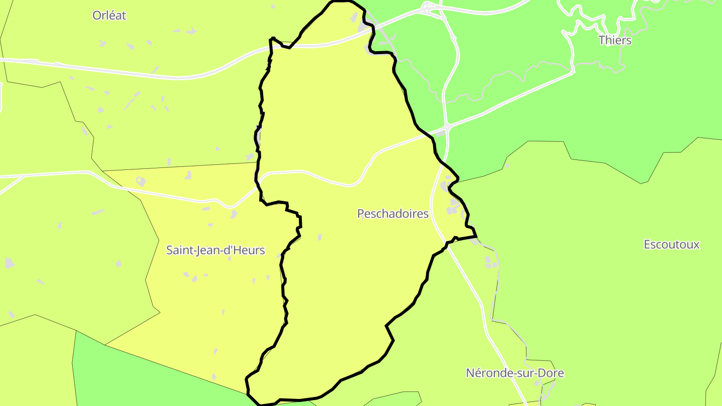 Carte des prix de l'immobilier Peschadoires