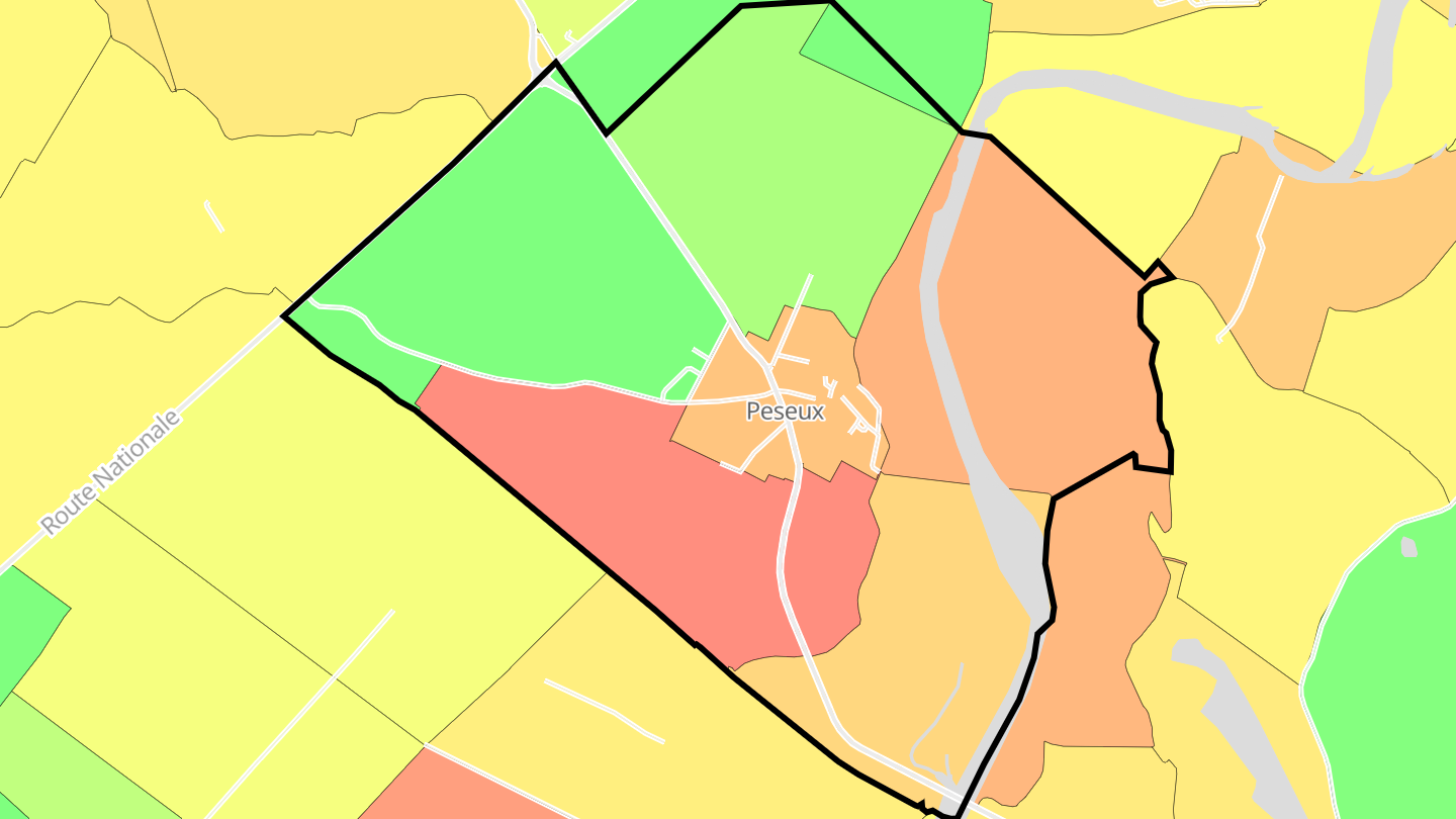 Carte des prix de l'immobilier Peseux