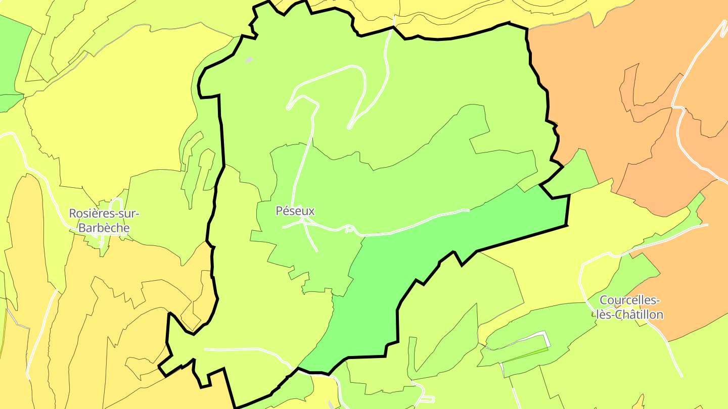 Carte des prix de l'immobilier Péseux
