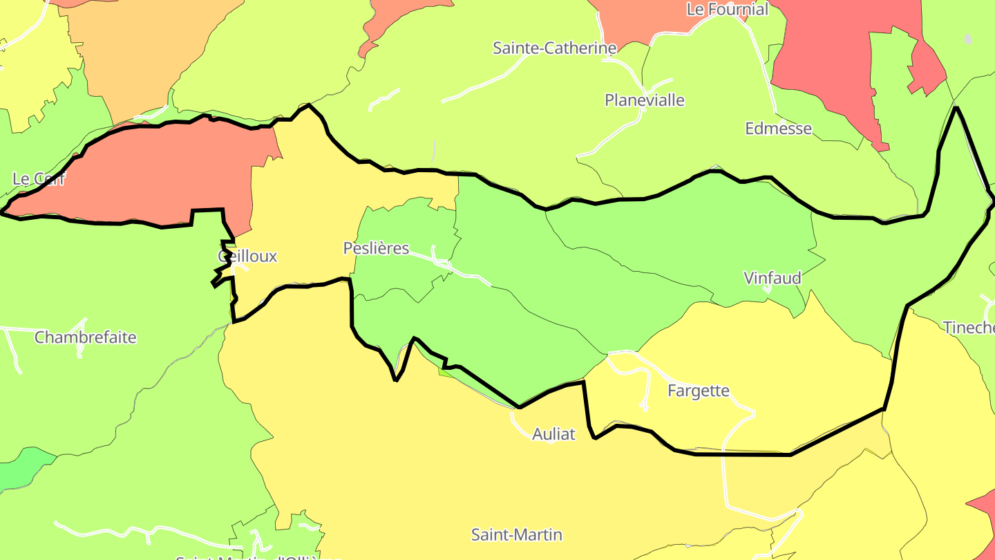Carte des prix de l'immobilier Peslières