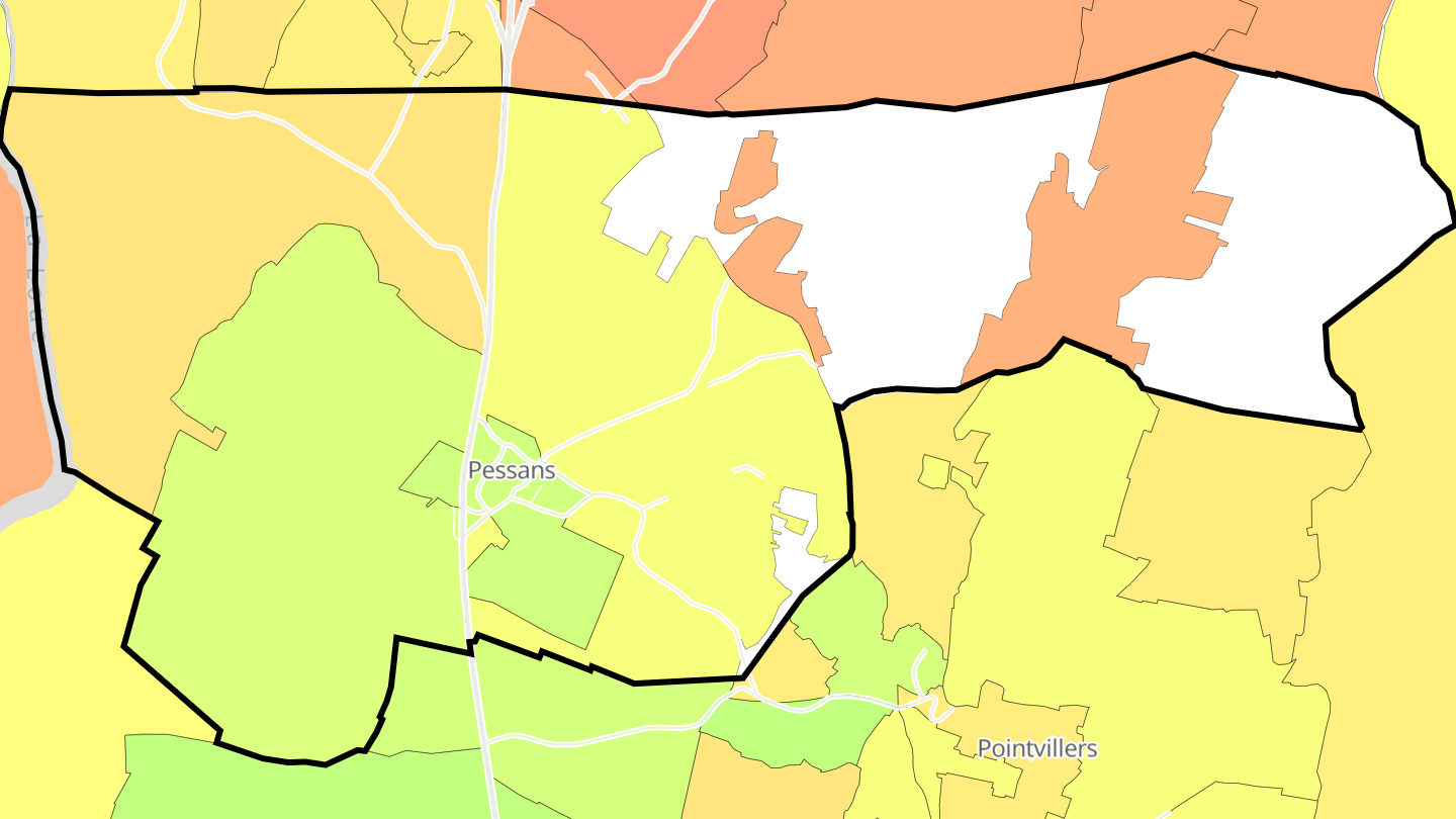 Carte des prix de l'immobilier Pessans