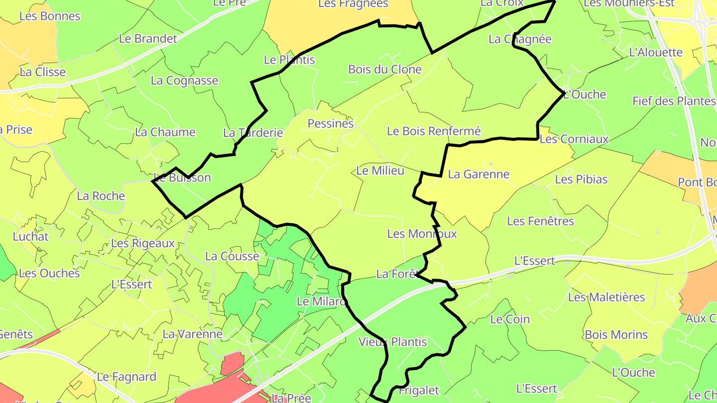 Carte des prix de l'immobilier Pessines