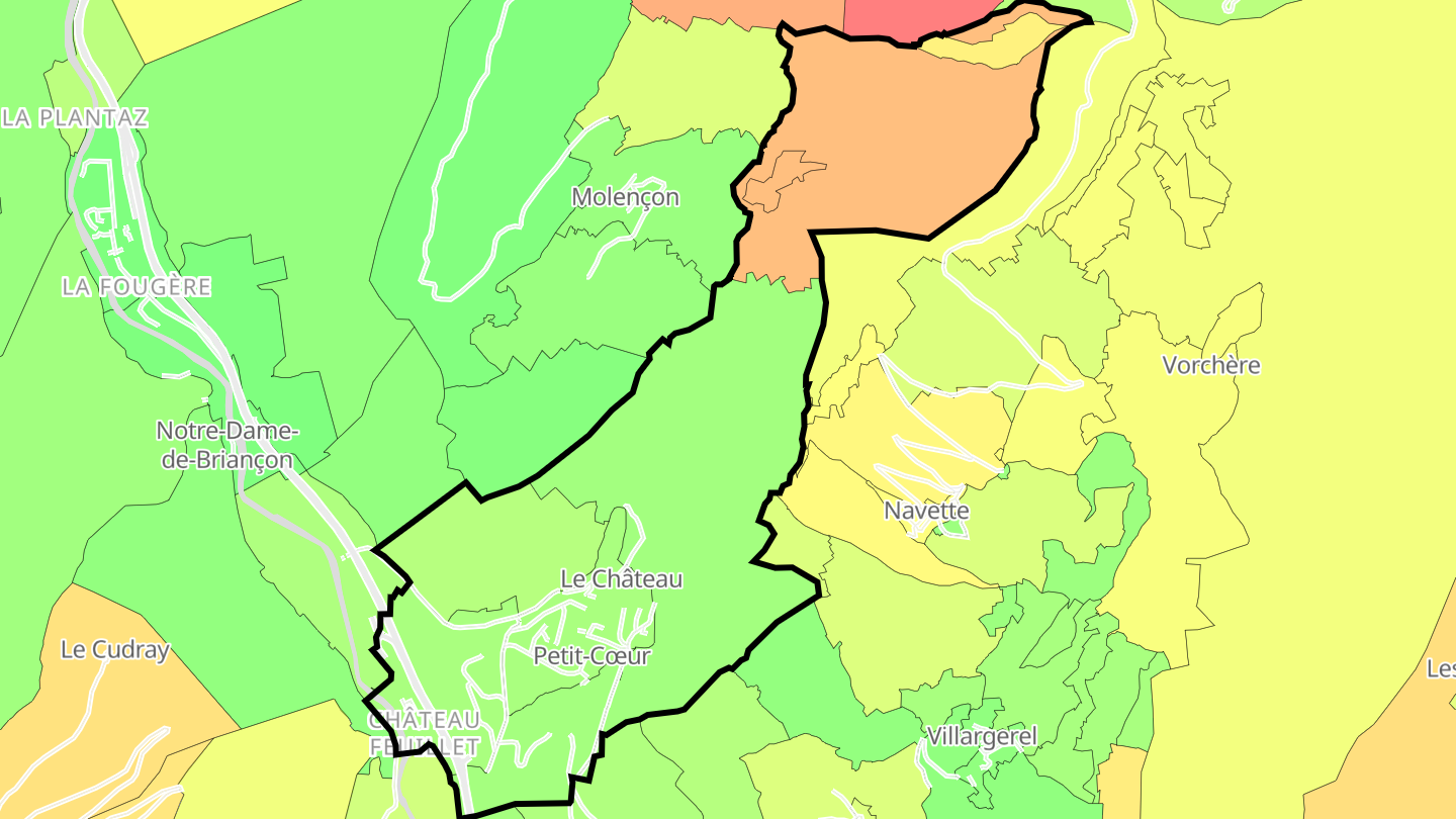 Carte des prix de l'immobilier Petit-Cœur