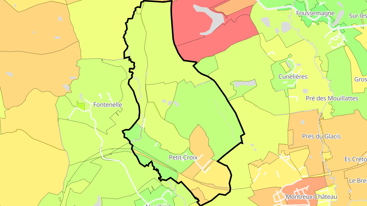 Carte des prix de l'immobilier Petit-Croix