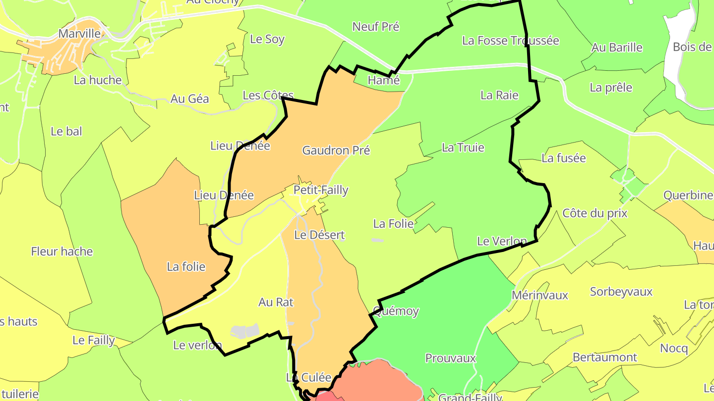 Carte des prix de l'immobilier Petit-Failly