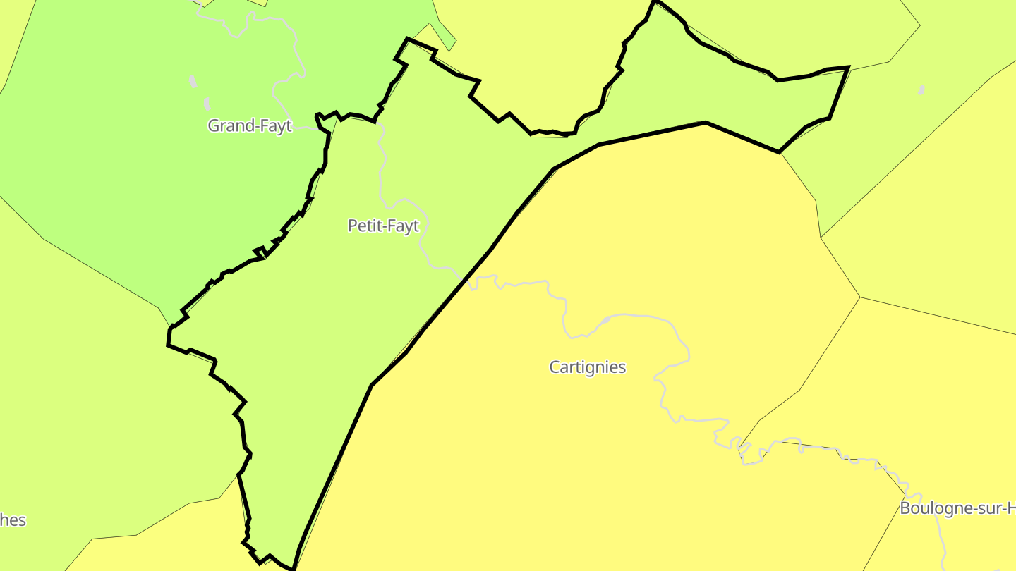 Carte des prix de l'immobilier Petit-Fayt