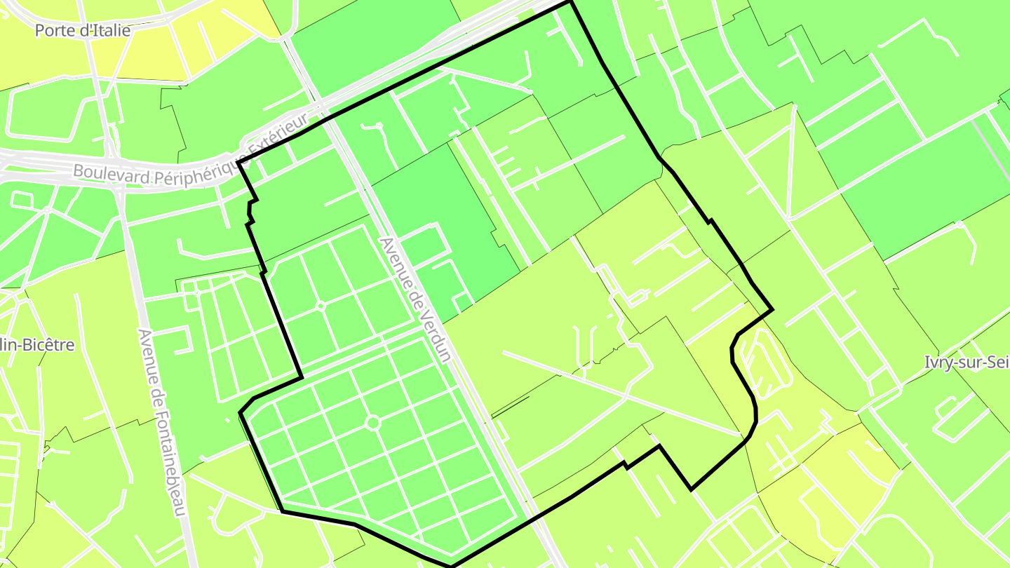 Carte des prix de l'immobilier Petit-Ivry