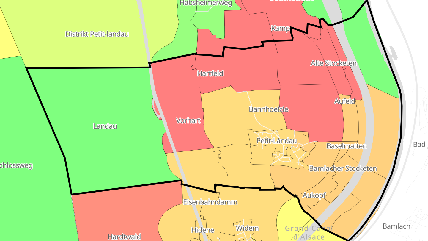 Carte des prix de l'immobilier Petit-Landau