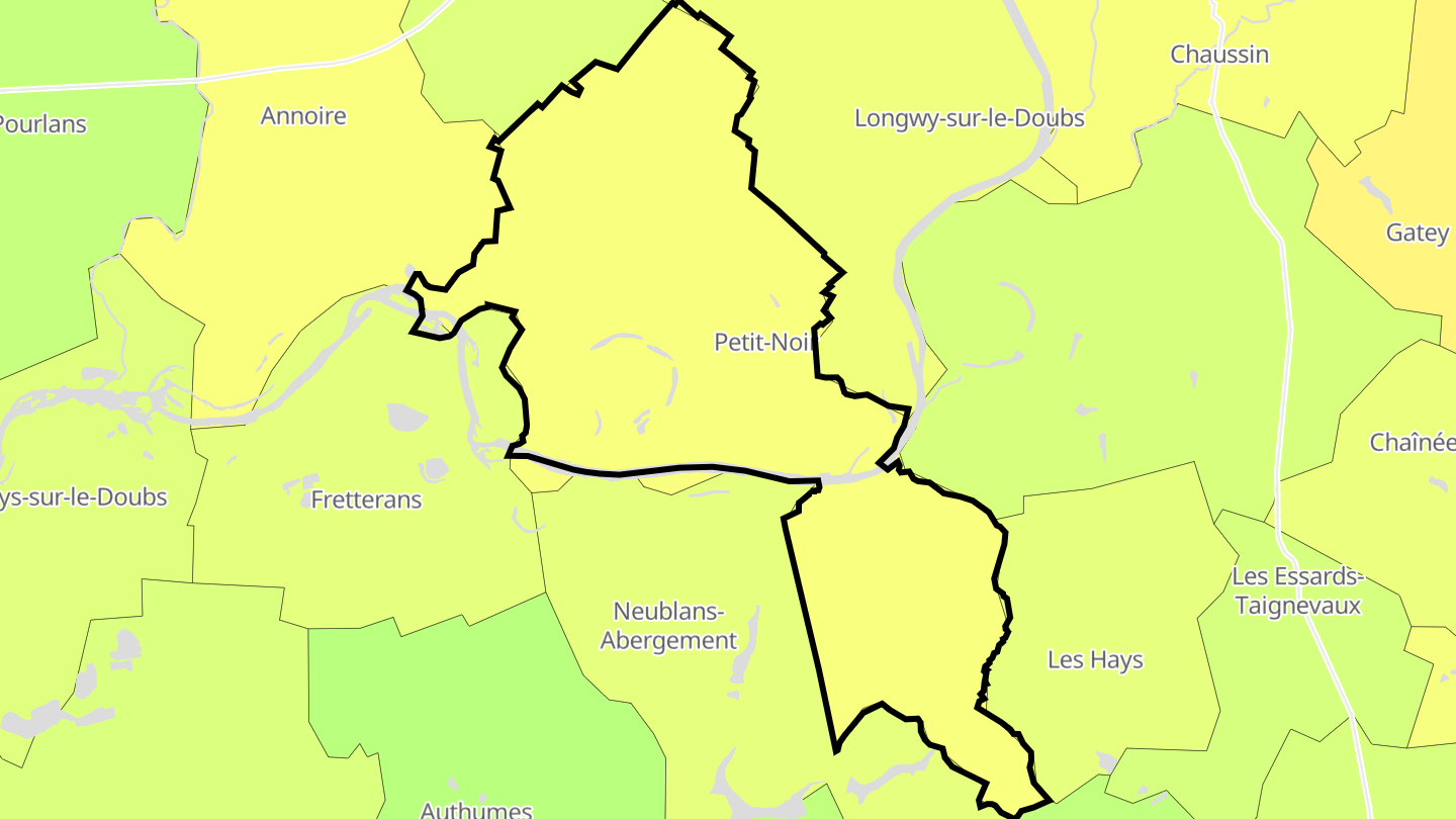 Carte des prix de l'immobilier Petit-Noir