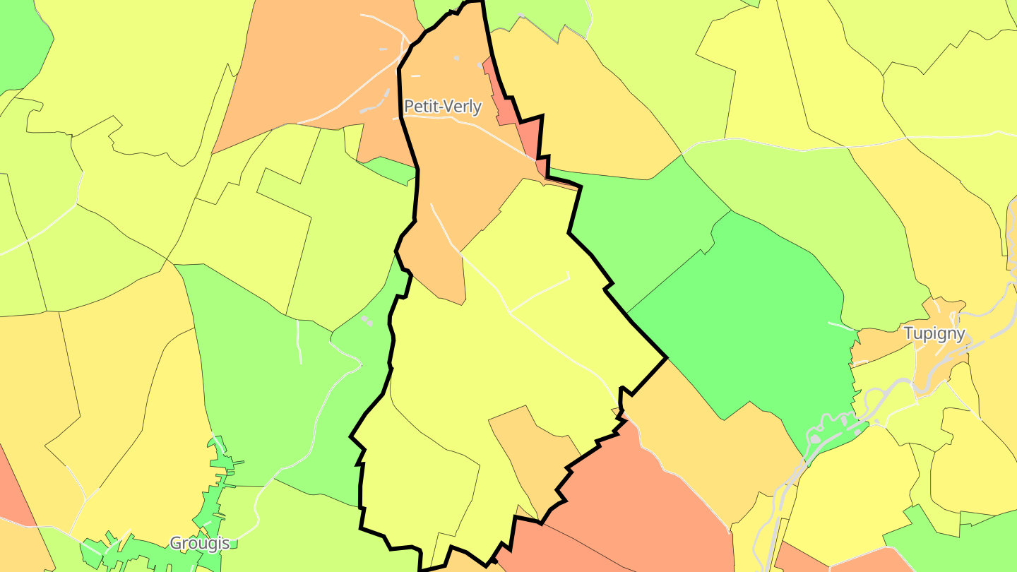 Carte des prix de l'immobilier Petit-Verly