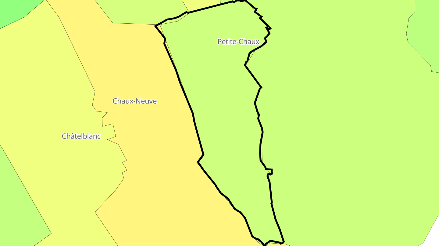 Carte des prix de l'immobilier Petite-Chaux