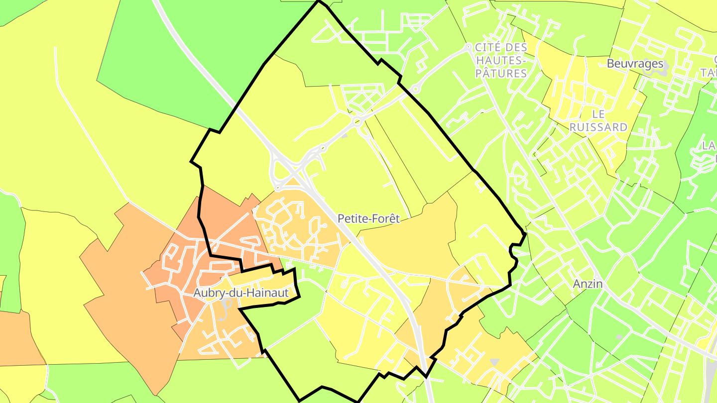 Carte des prix de l'immobilier Petite-Forêt