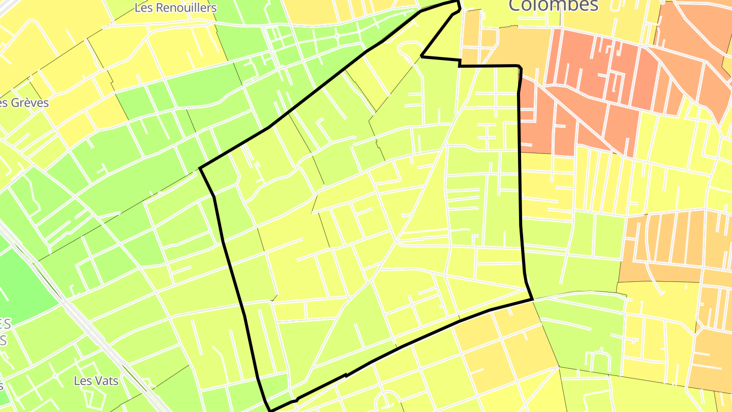 Carte des prix de l'immobilier Petite Garenne