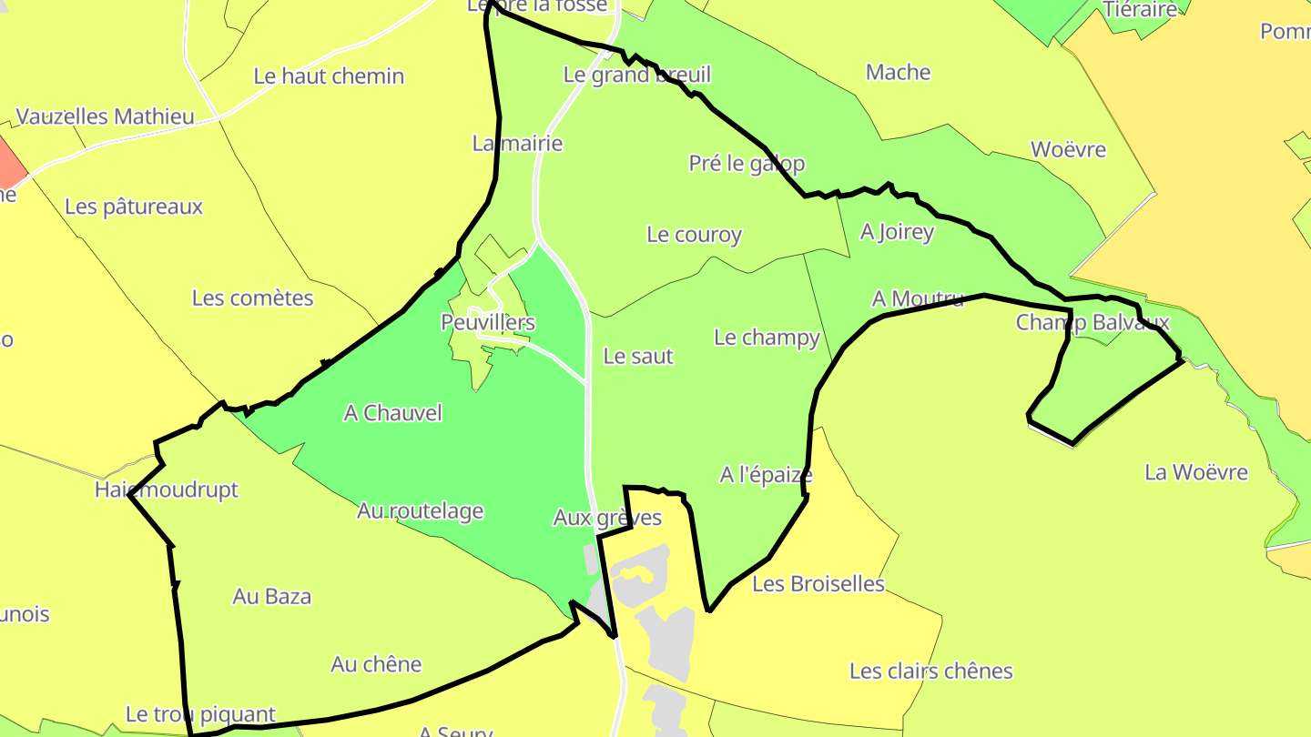 Carte des prix de l'immobilier Peuvillers