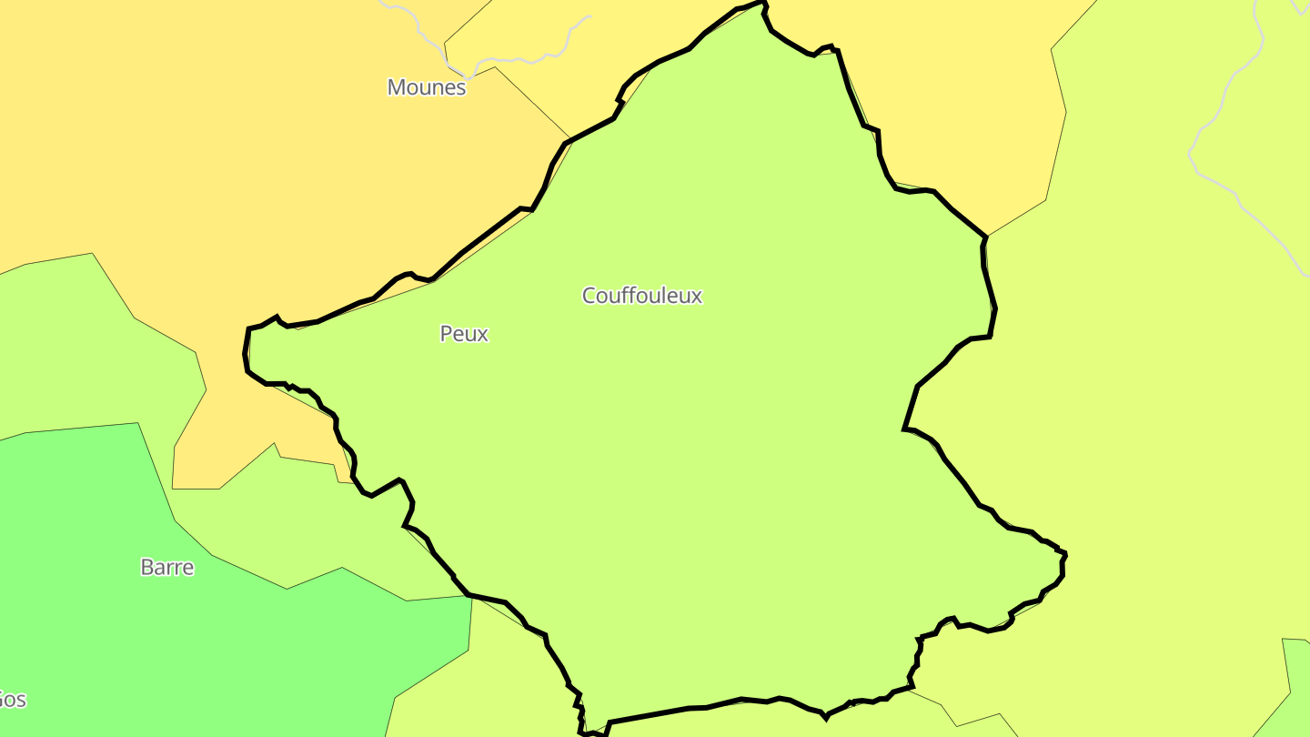 Carte des prix de l'immobilier Peux-et-Couffouleux