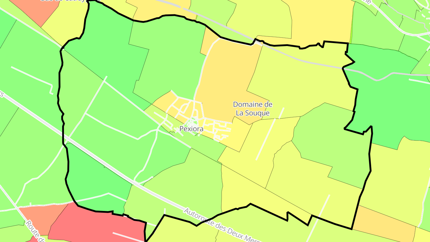 Carte des prix de l'immobilier Pexiora