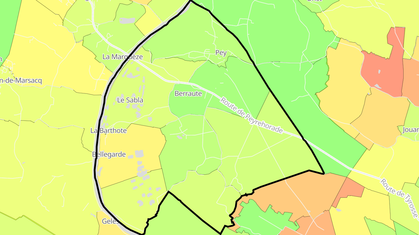 Carte des prix de l'immobilier Pey
