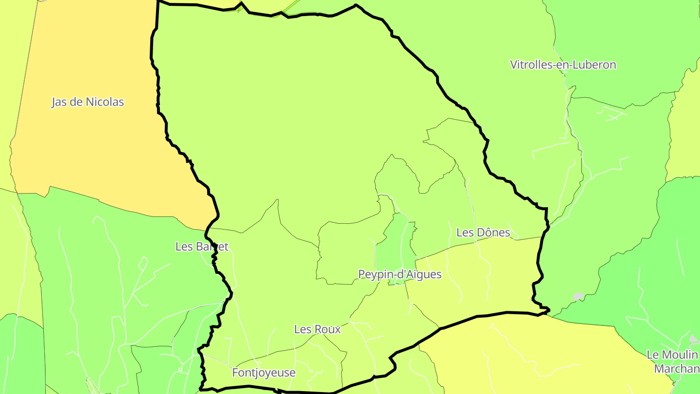 Carte des prix de l'immobilier Peypin-d'Aigues