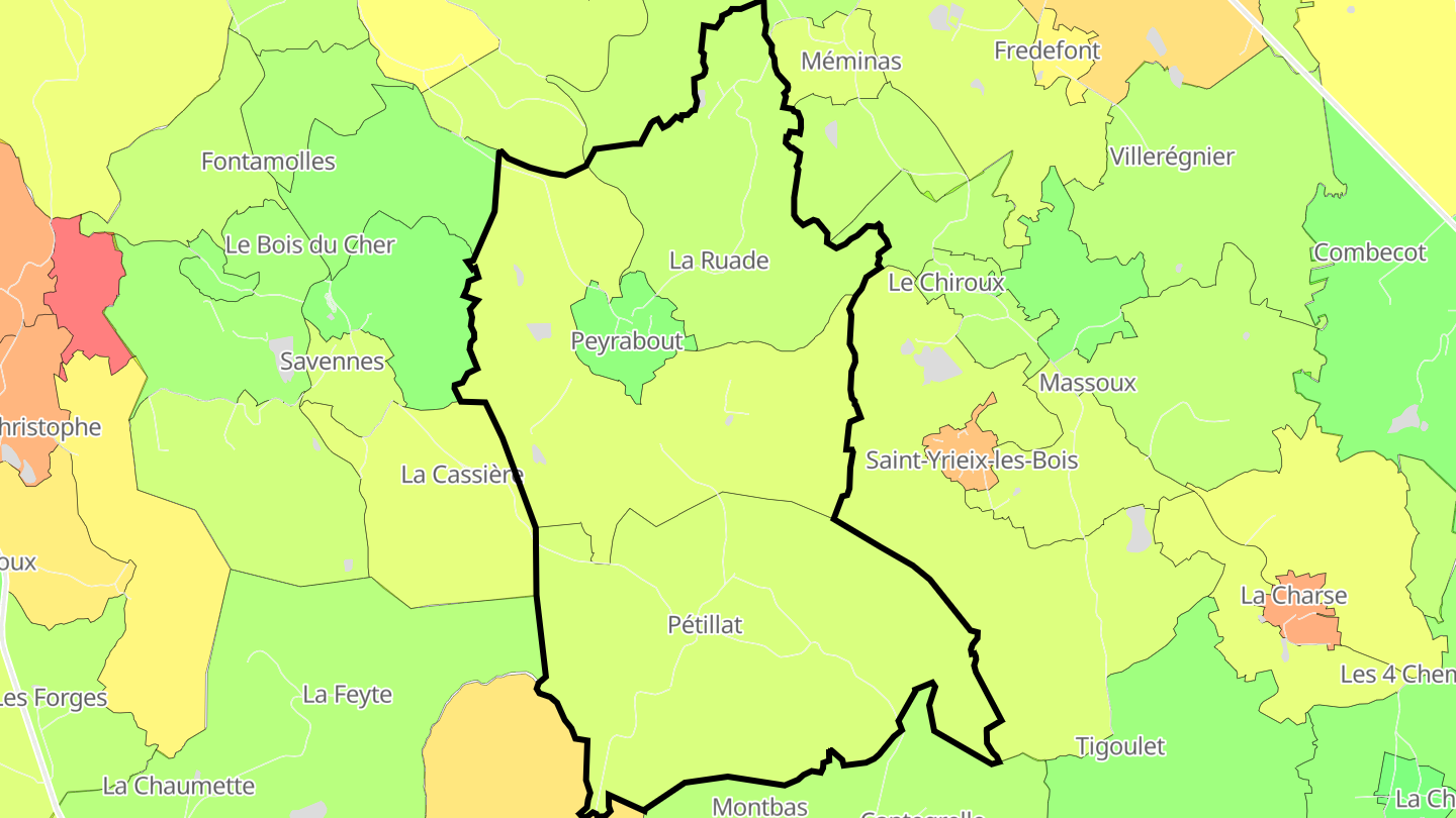 Carte des prix de l'immobilier Peyrabout