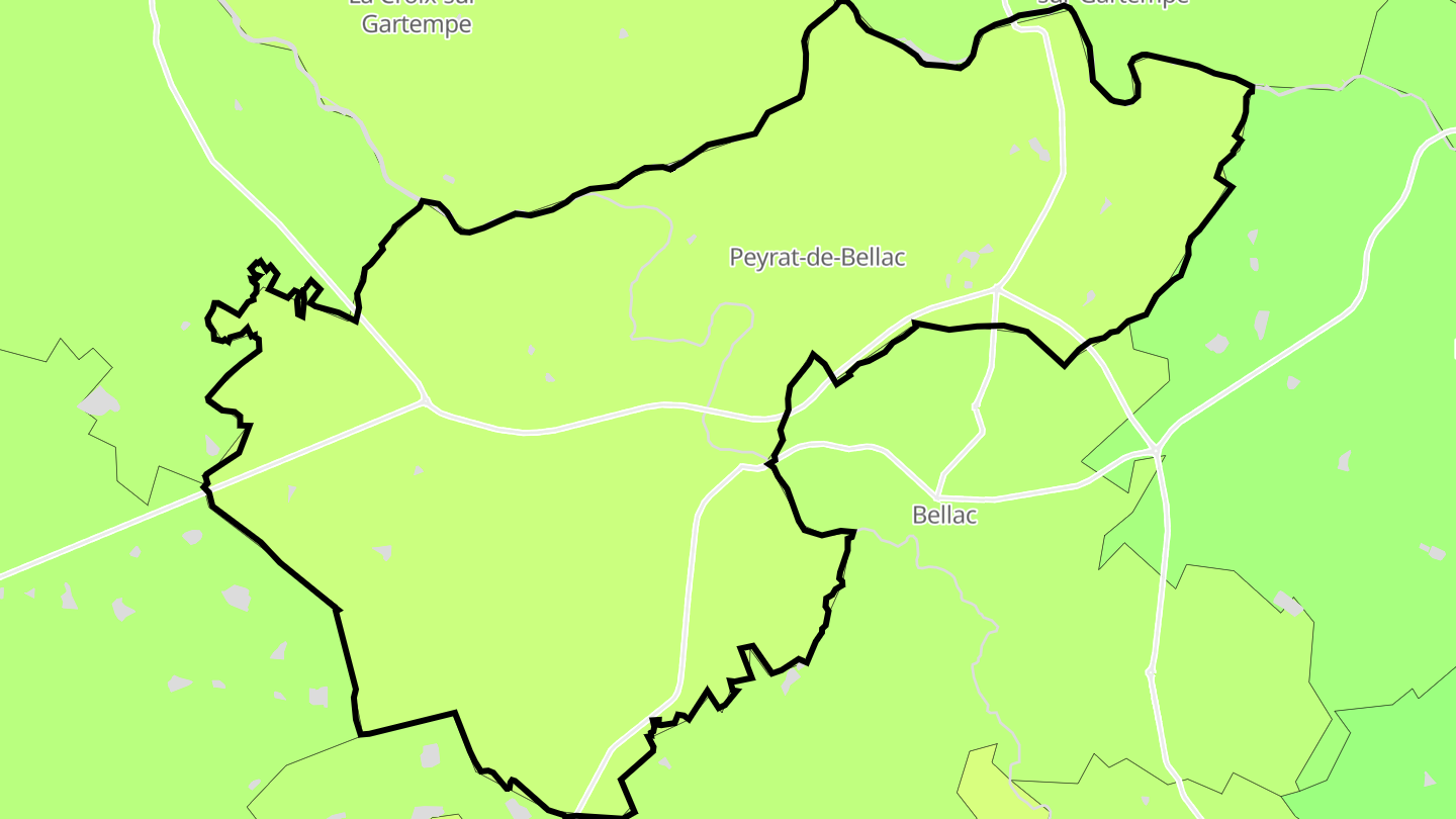 Carte des prix de l'immobilier Peyrat-de-Bellac