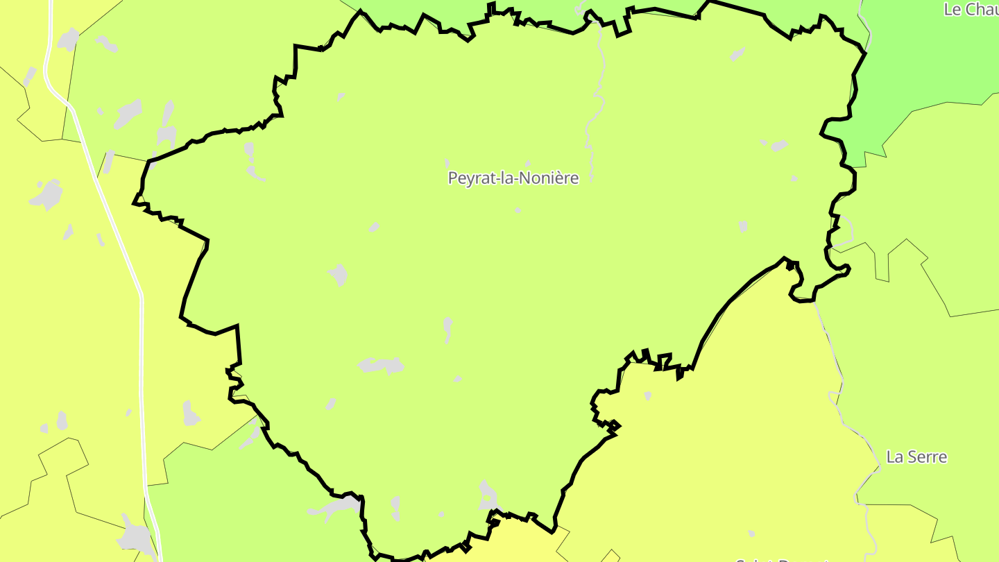 Carte des prix de l'immobilier Peyrat-la-Nonière