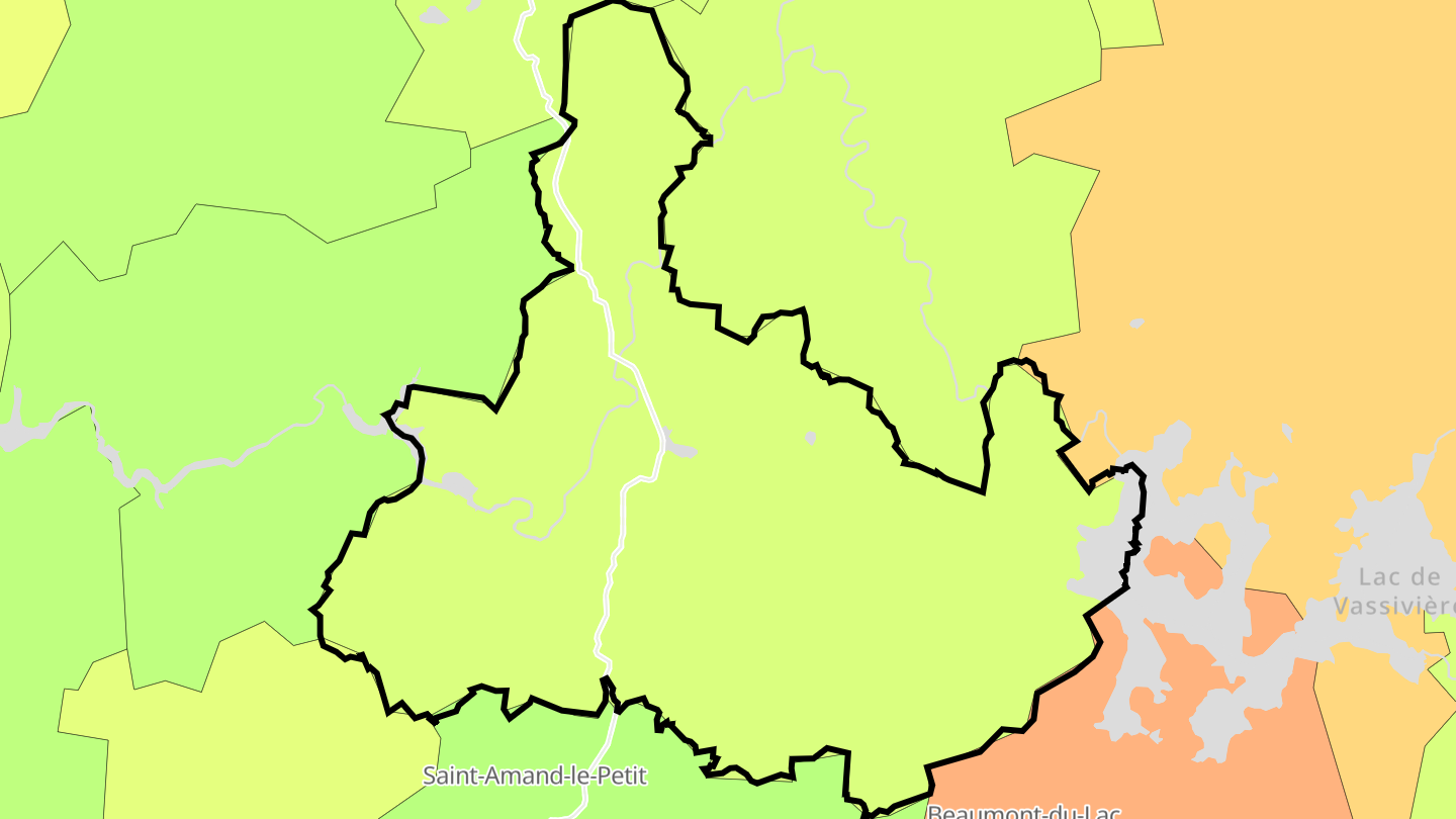 Carte des prix de l'immobilier Peyrat-le-Château